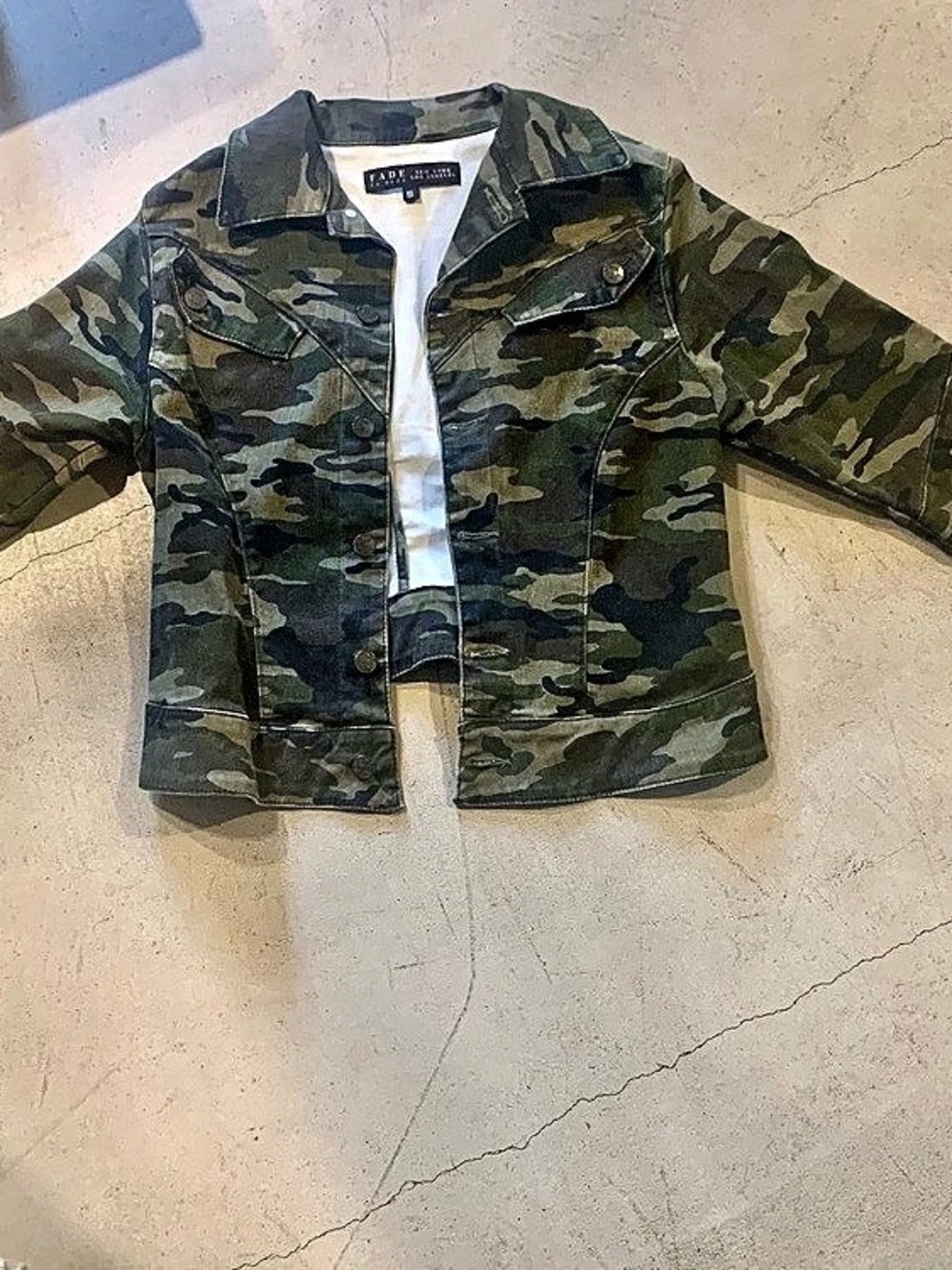 Women's Camo Studded Jacket in Green & Black